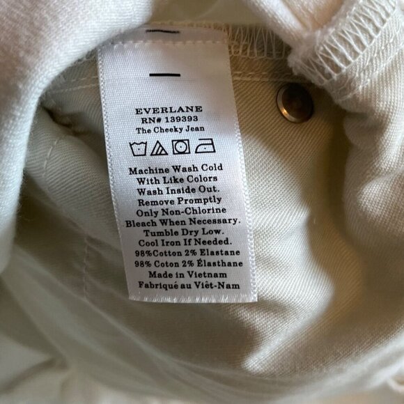 Everlane 90"s Cheeky Straight Crop Jean in Bone White Size 34 - Picture 6 of 10